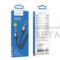 Кабель AUX, Jack 3,5mm(m) - Jack 3,5mm(m) HOCO UPA32, 1м, круглый, цвет: чёрный (1/31/310)
