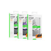 Чехол HOCO AS1 STAND Magnetic Case для iPhone 15, прозрачный, фиолетовый