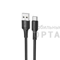 Кабель Usb to Type-c BOROFONE BX116 Certain, 1.0м, 3A, ткань, цвет: черный (1/360)