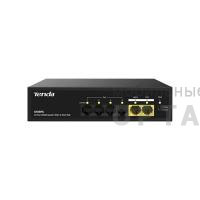 Коммутатор TENDA S106PC неуправляемый PoE , 6 портов, 5x100 Мбит/с, PoE 4х до 30 Вт, настольный , черный (1/20)