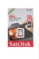 Карта памяти SDHC 16 Гб SanDisk, Ultra, Class10, UHS-I 80Mb/s