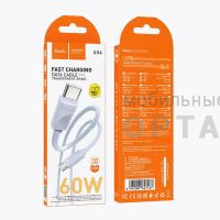 Кабель Type-c to Type-c HOCO X114 Energy, 1.0м, круглый, PD60Вт, ПВХ, цвет: голубой (1/31/310)