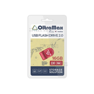 Флешка USB 16 Гб OltraMax 330, USB2.0, красный