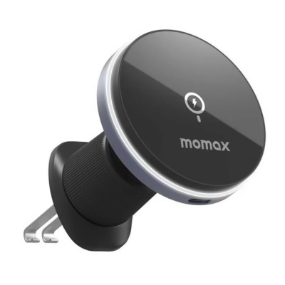 Держатель для телефона магнитный MOMAX Q.Mag Mount 5 15W magnetic wireless Air Vent (CM25A) Black